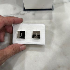 Silver tone monogrammed cuff links initial M New in Box STOCKING STUFFER GIFT